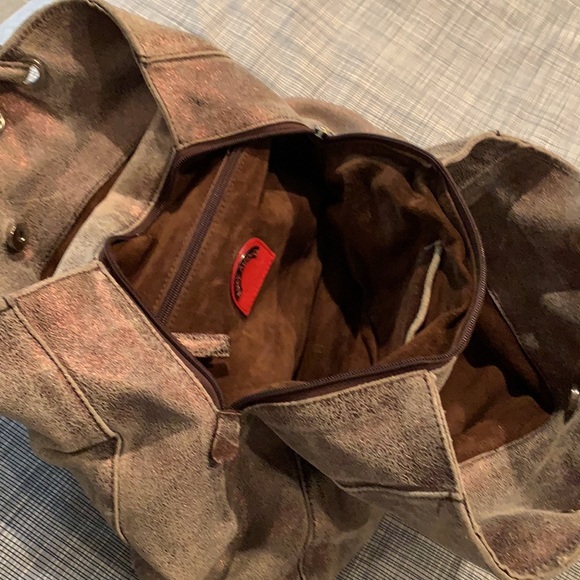 Copper metallic suede bag - Picture 3 of 14